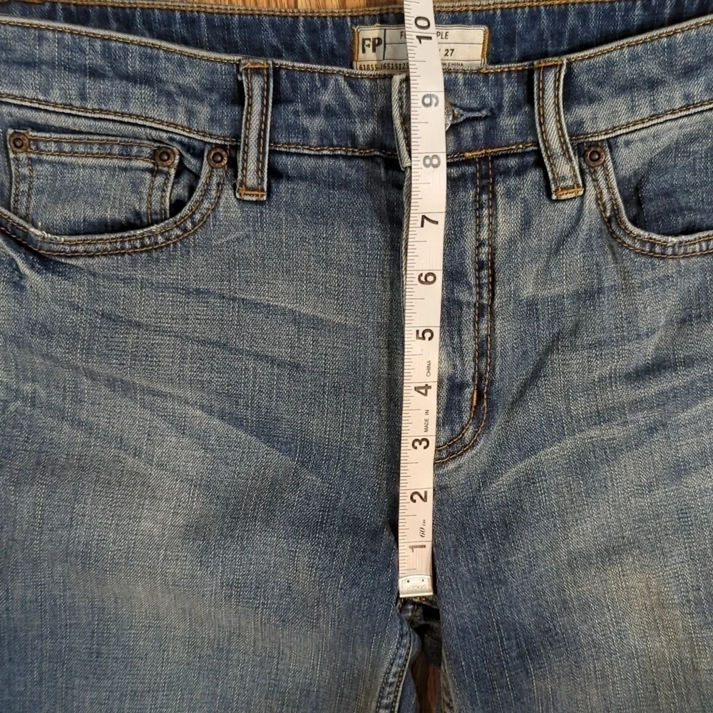 Free People Straight Leg Cropped Jeans Mid-Rise Stretch Women's Size 27